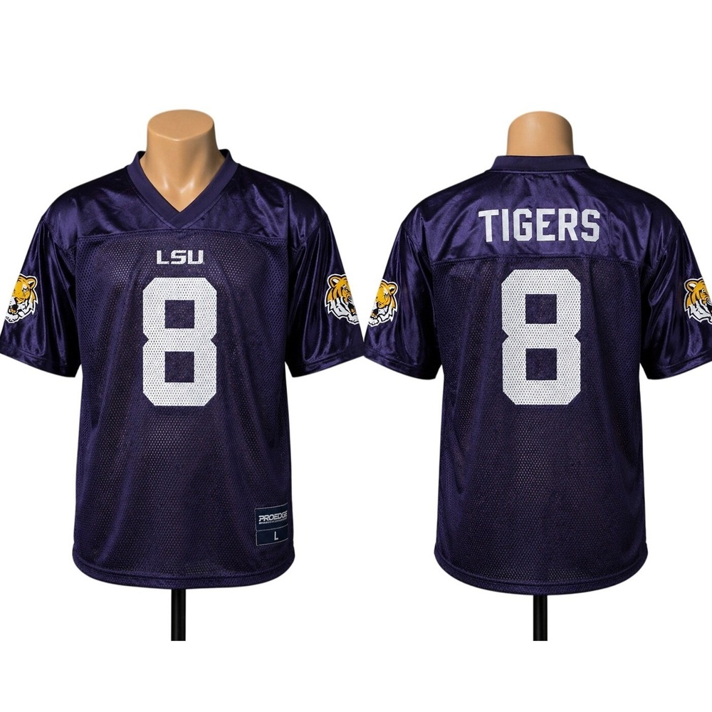 ProEdge LSU‎ Tigers #8 Football Jersey Mens XL Purple Mesh College NCAA NEW